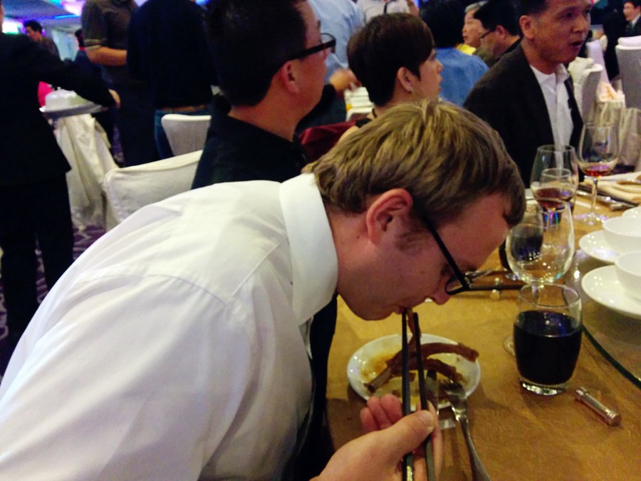 Him tasting the goose claw